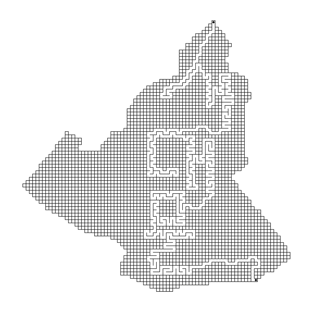 글자 나오는 미로 찾기 - 지도 편