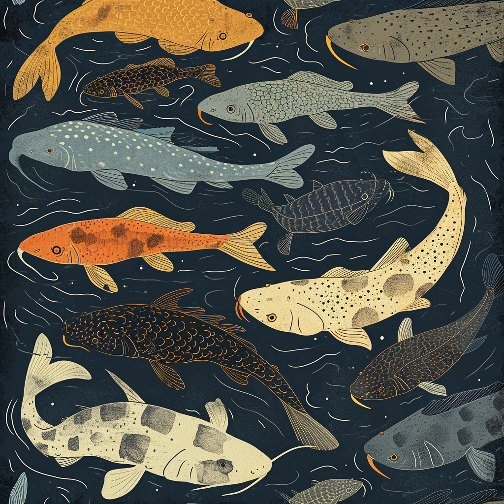 dendy_kr_catfish_and_10_Mudfish__Top_view_in_the_style_of_minim_32c7aaf6-06fd-4bfb-acf5-6327bac8aa34.png