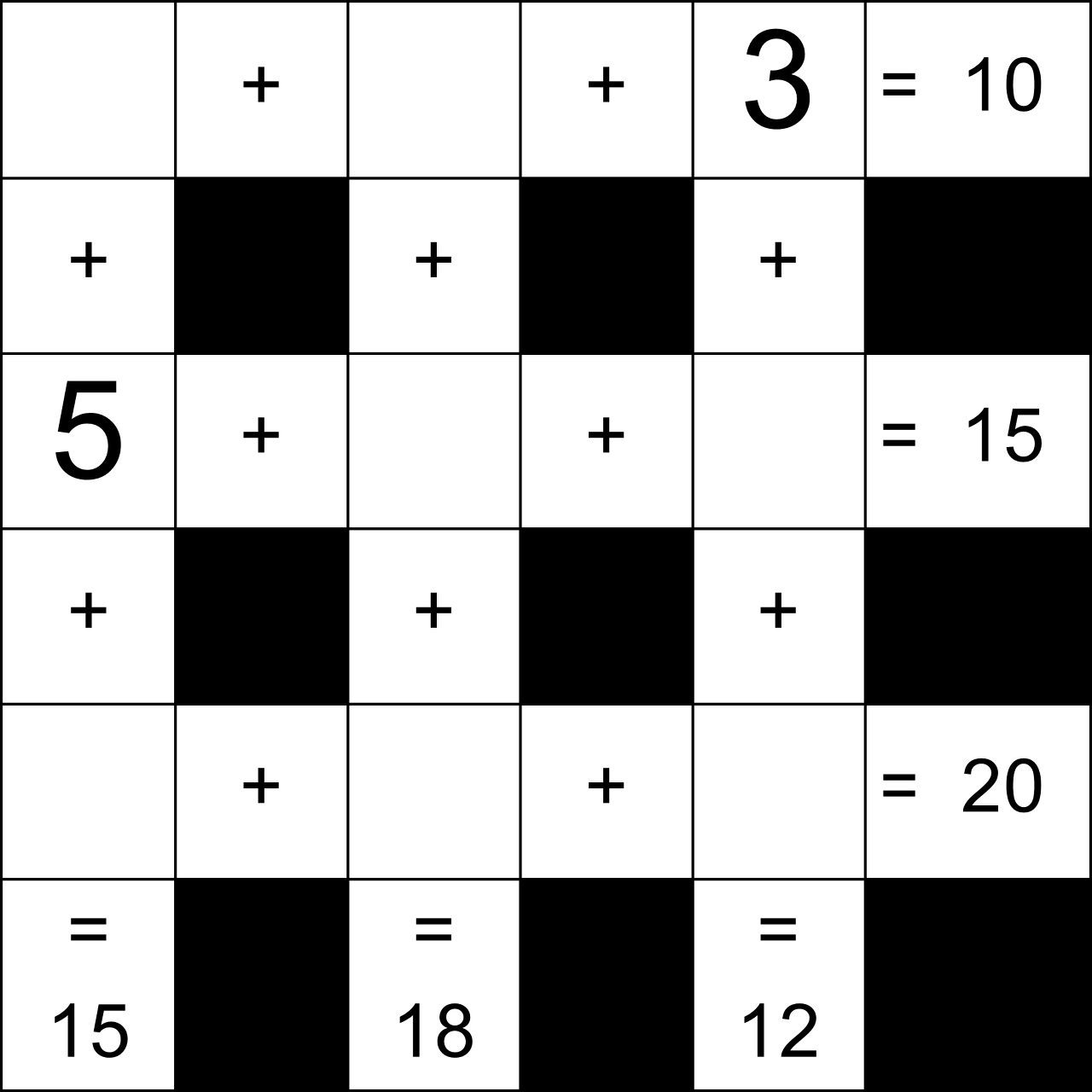Cross Sum 9칸에 숫자 1-9