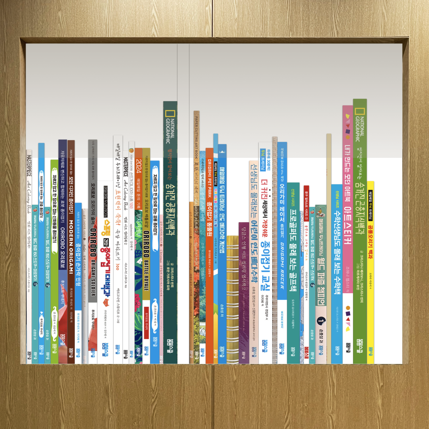 데이터 기반 책 순위 진열장 책등 버전