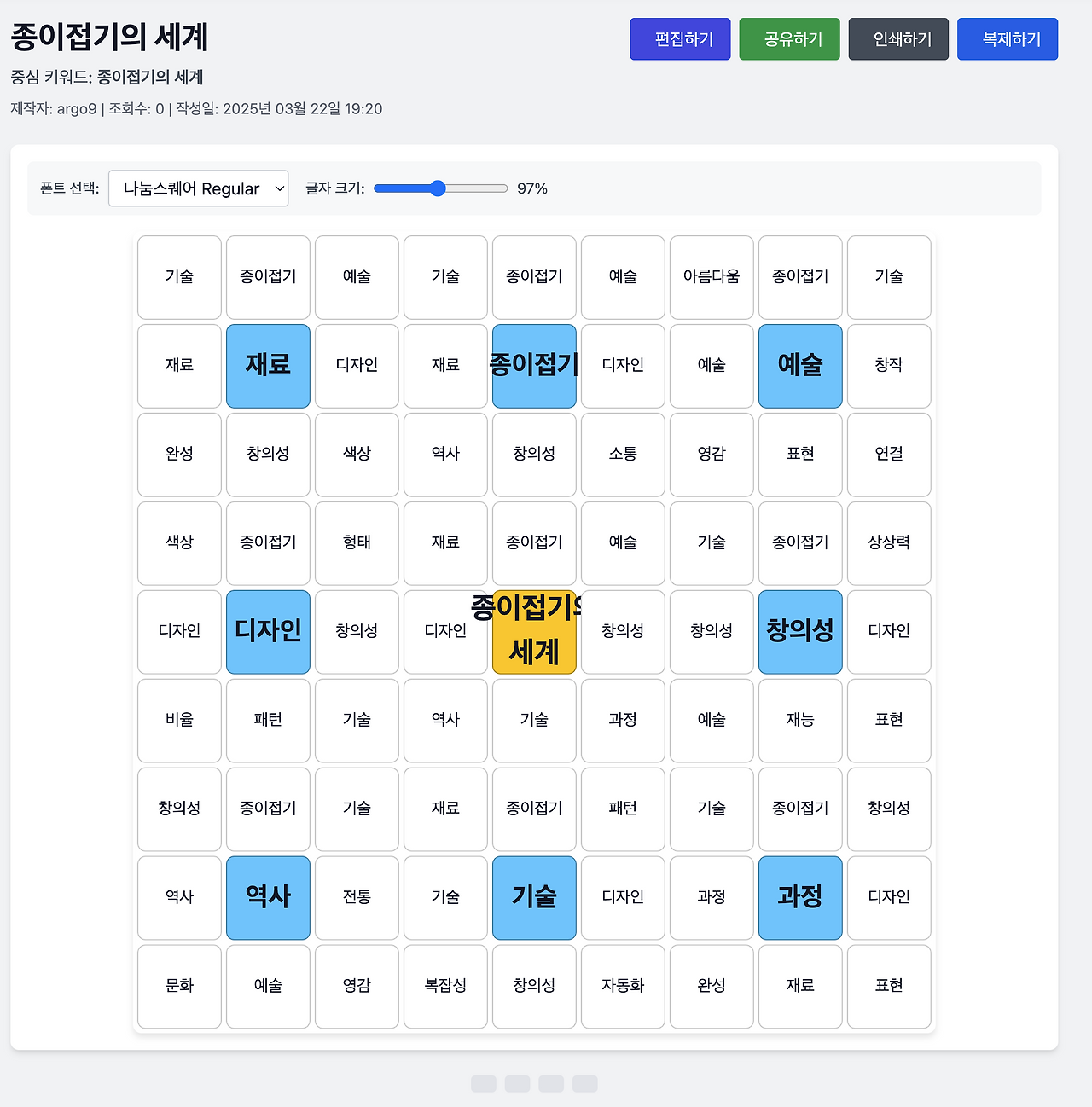 AI가 만드는 만다라트 키워드