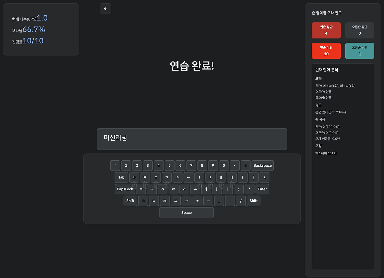 뇌졸중 재활 키보드 타자 프로그램